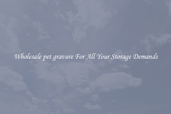 Wholesale pet gravure For All Your Storage Demands