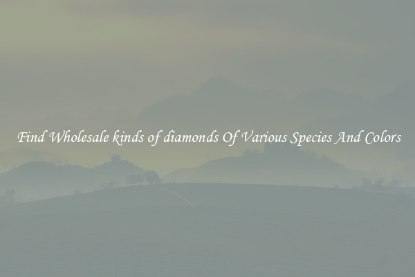 Find Wholesale kinds of diamonds Of Various Species And Colors