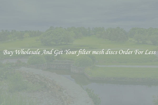 Buy Wholesale And Get Your filter mesh discs Order For Less