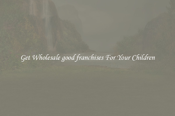 Get Wholesale good franchises For Your Children