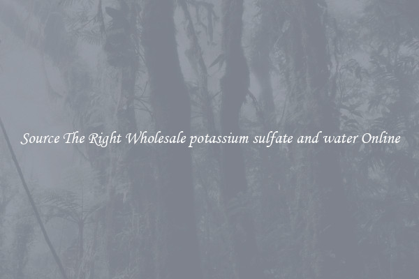 Source The Right Wholesale potassium sulfate and water Online